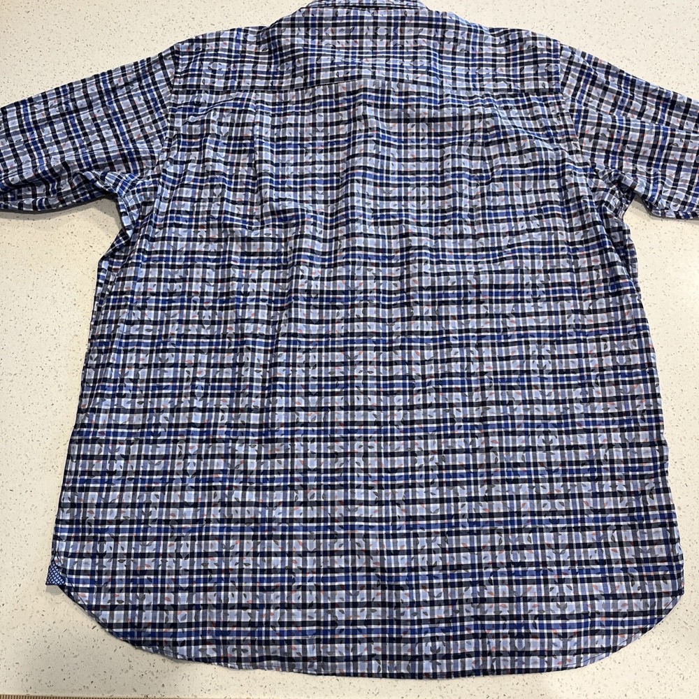 Visconti Black L/S Shirt BIG Size 2X Navy & Blue Abstract Check Pattern NWT - Picture 6 of 6